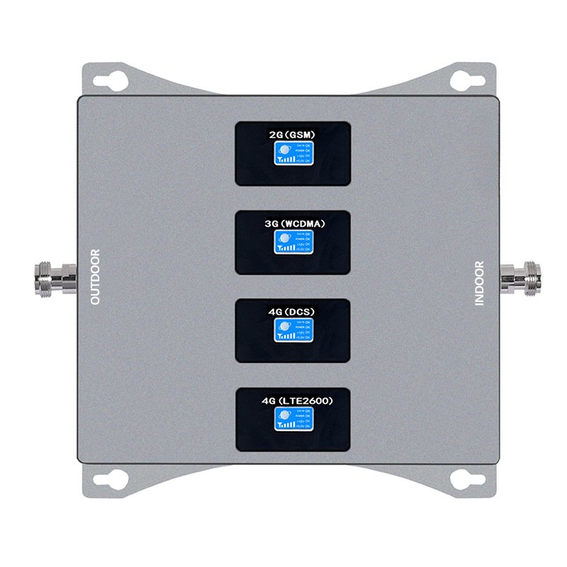 Fullset High-power Four Band Mobile Signal Booster Repeater 900/1800/2100/2600mhz Signal Booster 2G 3G 4G LTE with Antenna